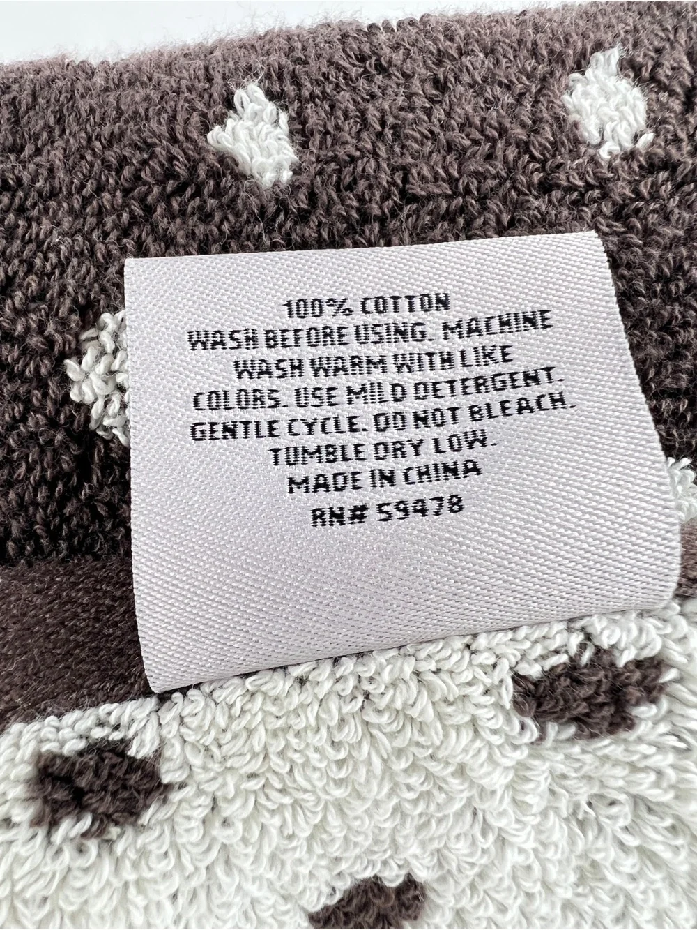 Rachel Zoe Bath Towel Set Brown Off White Polka Dots Soft 100% Cotton 8 Pc NEW